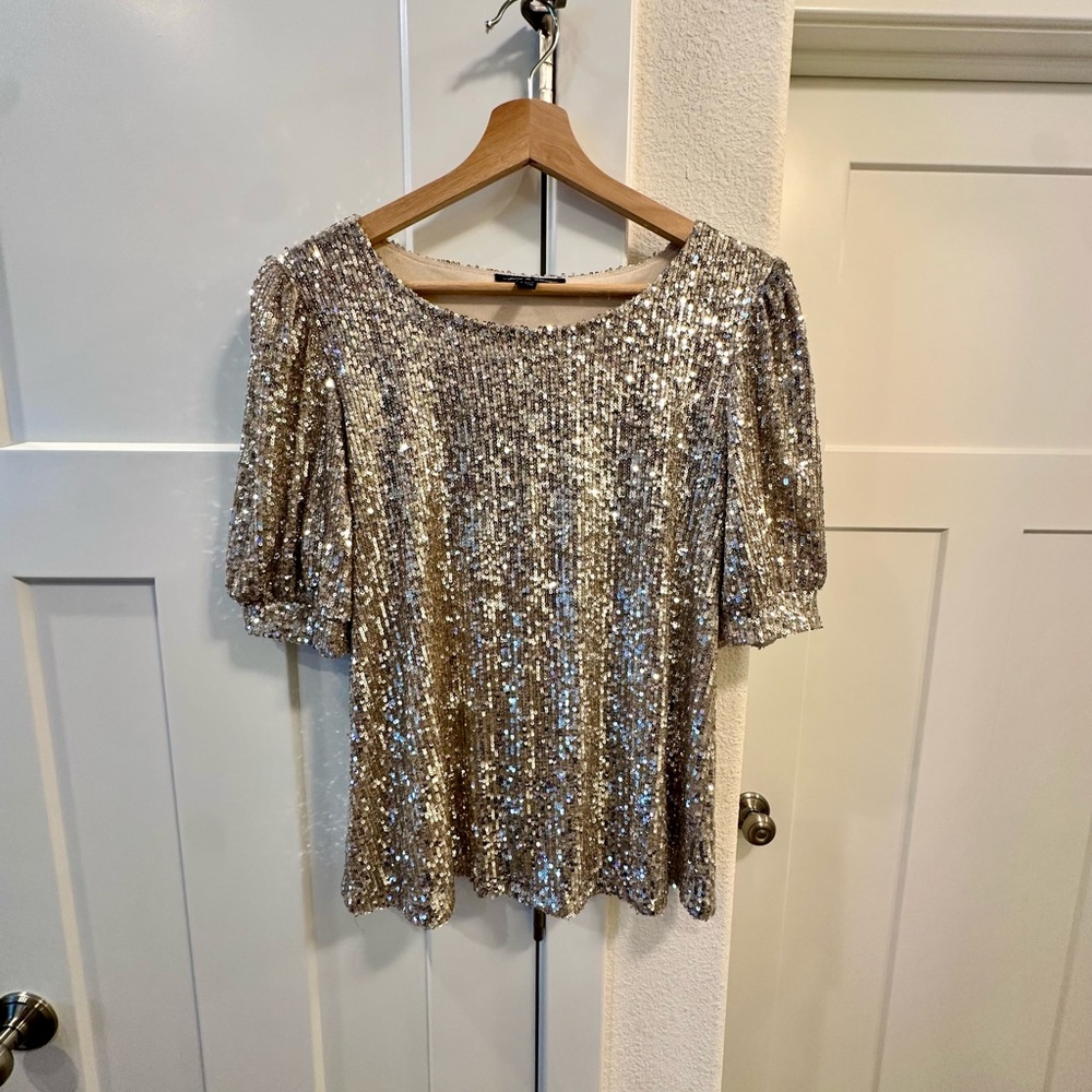 Sequin Silver Top